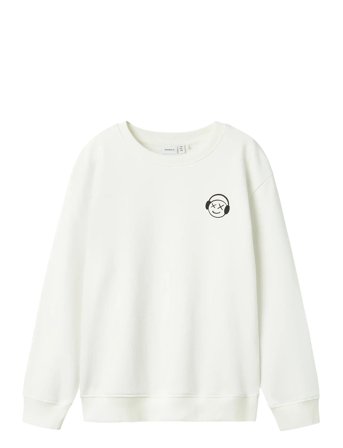 name it Nkmbearne Ls Nreg Sweat Unb - White - 116