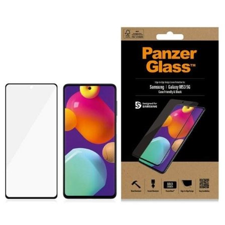 PanzerGlass E2E Almindeligt hærdet glas til Samsung Galaxy M53 - med sort ramme
