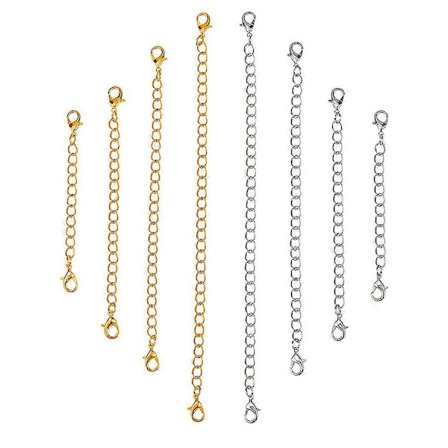 8 st guld halsband förlängare smycken halsband förlängare kedja halsband förlängare berlocker hummerklospännen kedja förlängare