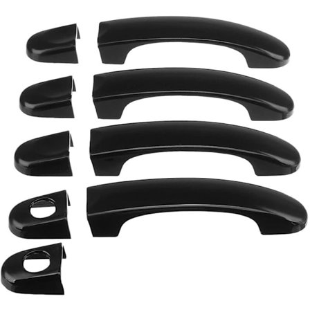 9 deler sett ABS krom dørhåndtak deksel trim for TRANSPORTER T5 T6 VAN 2003-2015 Gloss Black