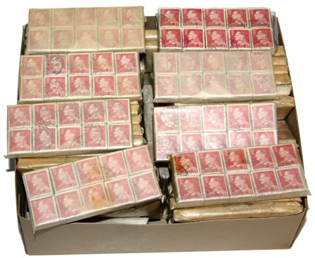 Danmark - Dubletpakke med ca. 850 bundter - Frederik IX 35 øre rød