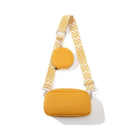 Enkel axelremsväska/crossbody-väska, liten fyrkantig damväska med bred axelrem, tillverkad av PU-material, enkel och avslappnad.