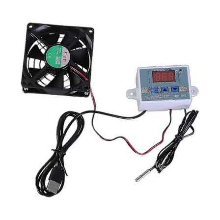 USB Støjsvag Skabsventilator Kompatibel med AV-skabe med 0-40 Termostatstyring Lav Støj Køleventilator 5V1A Indgang 110cm USB-Kabel-