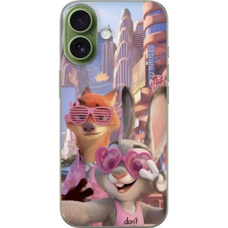 Kompatibel Mobilcover til Apple Apple iPhone 17 Animalske figurer i solrig bymiljø med rosa solbriller og en positiv besked i en farverig feel-good s