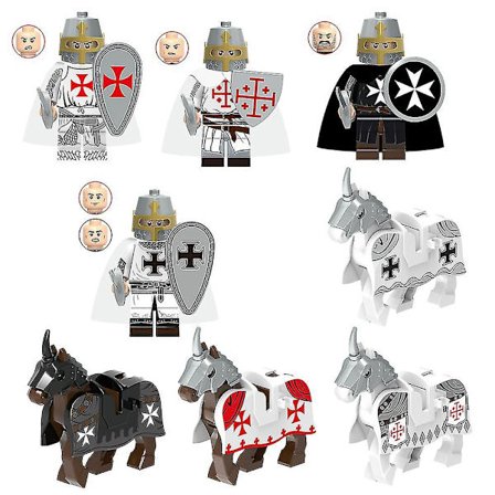 Middelalderlige figurer Gamle romerske minifigurer Riddere Soldat Actionfigurer Korsfarere Heste Byggeklodser Legetøj Børnelegetøj Gaver Samlinger[GL]