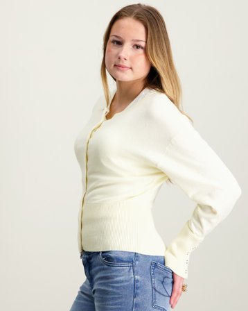 Gina Tricot Young Y shaped knitted cardigan Gelb Pullover Mädchen - Kids Brand Store