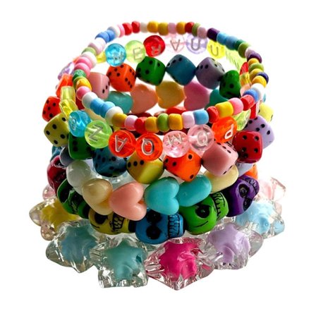 Smile Dice Stjärnformade Pärlarmband Stapelbara Berlocker Armband Sommar Strand Bohemiska Lagerarmband för Kvinnor Flickor