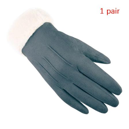Mode Damhandskar Höst Vinter E Furry Warm Mitts Full Fing
