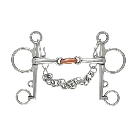 Shires Koppar Dubbelledat Pelham Hästbett 5.5in Silver