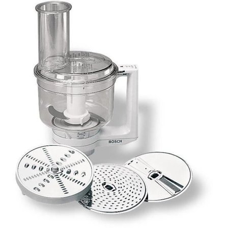 Multimixer - BOSCH - För Köksmaskin MUM5 - Universalkniv, rivjärn och tvåeggad skiva - Transparent vit