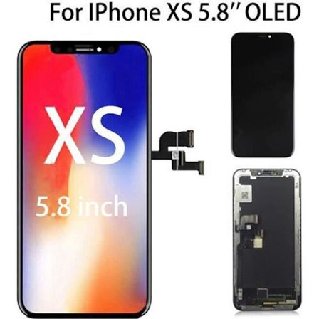 Hårdskärm för iPhone XS OLED 5.8" Mobiltelefon Glas monterat Touch + LCD-skärm + Chassi - Svart