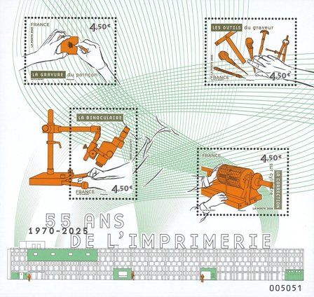 Frankrig - Trykkeriet 55 år - Postfrisk miniark