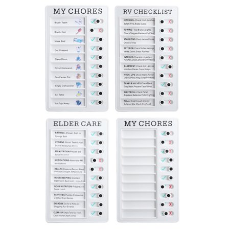 4 stk. huskeliste Min huskeliste Eldreomsorg RV-sjekkliste Selvgjort Fjernbar Gjenbrukbar Huskelistetavle for RV Hjemmekontor