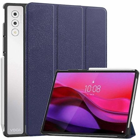 Beskyttelsesetui til Lenovo Yoga Tab Plus Anti-drop Læder Stand Tablet Case - Mørkeblå-WELLNGS