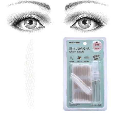 Malienske 240 stk. dobbelt øjenlågsbånd, usynlige blonde øjenlågsløfterstrimler, naturlige fibre, vandtætte øjenlågskonturklistermærker til hængende 