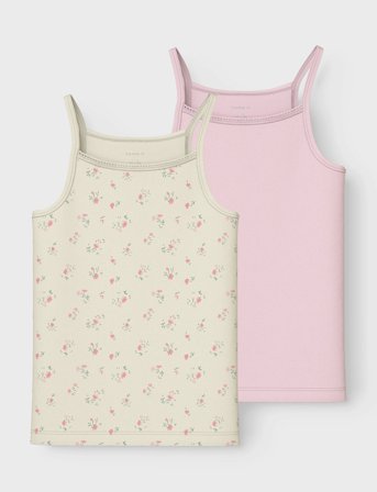 name it Nkfstrap Top 2P Flower Noos - Pink - 116