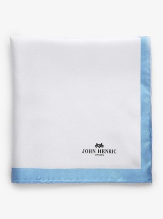 John Henric Men's Mouchoir de poche bleu clair & blanc Size Onesize