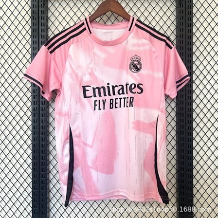 Real Madrid klub fodboldtrøje sæsonen 2024-2025, supporterversion, rosa specialudgave M