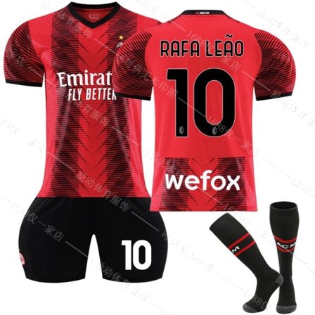 23/24 Uusi kausi Kotipaita AC Milan FC RAFA LEAO Nro. 10 Lasten Jersey Pakkaus