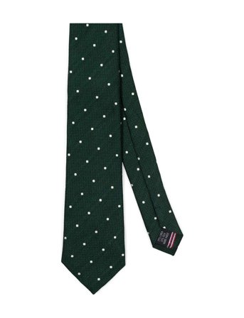 AN IVY | Green White Dots Silk Linen | ONE SIZE