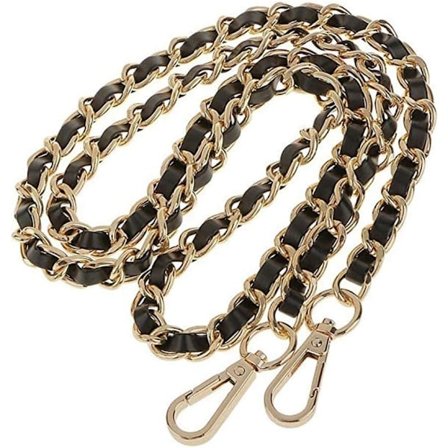 120 cm justerbar skulderreim i lær med metallsvivelkroker Kompatibel med skulderveske, dokumentmappe, håndveske, 8 mm bredt kjedegull