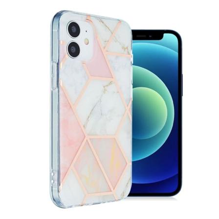 Marmormotiv iPhone 12 Mini skal - Rosa Rosa