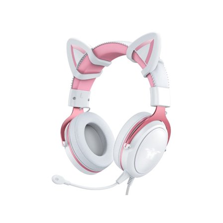 S Kattöron Gaming Hörlurar Trådbundna Headset med Mikrofon Brusreducerande Surroundljud Ljus av YEMAESRE