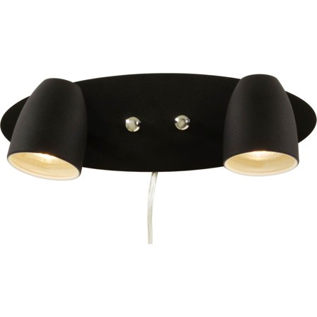 Aneta - Vegglampe SANDNES 10804-15 dobbel Svart