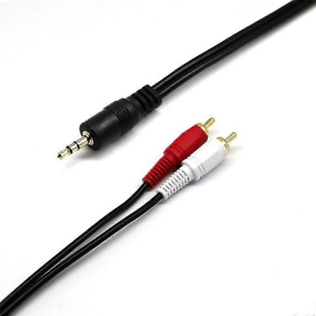 5m ljudkabel 3,5 mm jack till RCA-kontakt RCA-kontakt RCA till AUX-kontakt