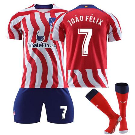 22-23 Atletico Madrid Hem No.7 Joo Flix Uniform Fotbollströja M