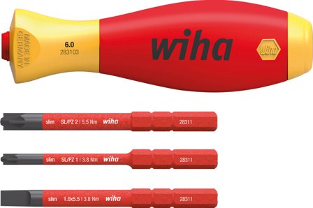 Wiha slimVario 43449 Bitsmejsel med bits, 1000 V, Handverktyg