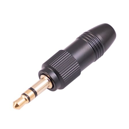 Sort 3,5 mm 1/8" stereoskrue lydlåsestik til Sennheiser SonyD11/V1/P03 mikrofon reservestikadapter
