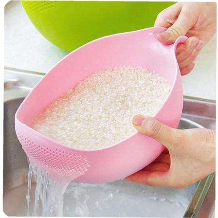 Risskylle Sieve Plastik Pink Risskyller Si, Multifunktionel Drænkniv til Grøntsager Frugt