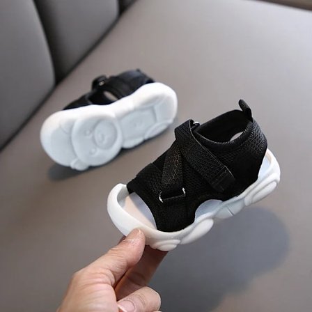 Flickors strand sandaler, baby röda tygsneakers, sommar