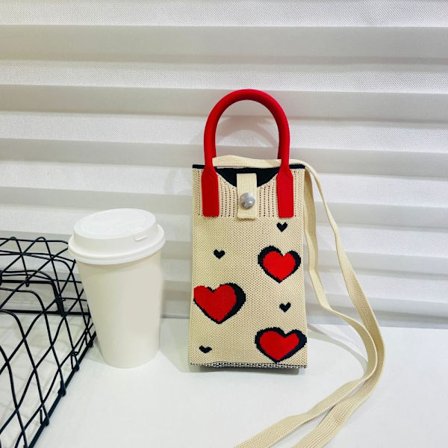 Knit Handbag Knot Wrist Bag Telefonveske