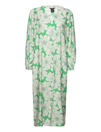 Dress Olivia V Neck Knelang Kjole Grønn Lindex*Betinget Tilbud