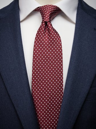 John Henric Men's Burgunderrote Gepunktete Krawatte Size 7,5