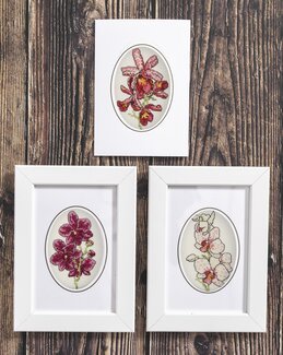 Stickpackung Karten Orchideen 3-er Pack