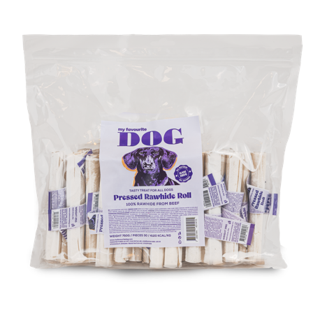 My favourite DOG - Presset råhud tyggerull 12 cm, 30-pakning - Hund - Hundegodbiter & tyggebein - Tyggeruller & tyggepinner - ZOO.no