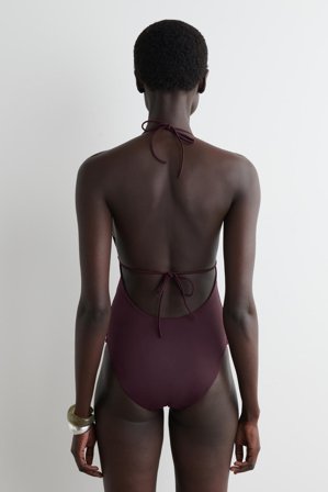 COS Femme Maillot De Bain Décolleté Plongeant in Rouge