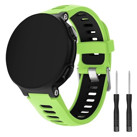 Garmin Forerunner 735XT / 220 / 230 / 235 / 620 / 630 klockarmband i silikon - Grön / Svart