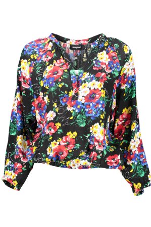 Desigual T-shirt Maniche Lunghe Donna Nero