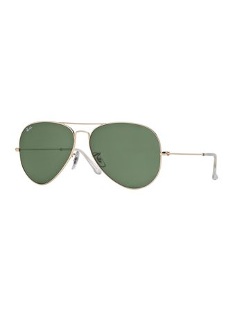 Ray Ban Icons Men's Sunglasses with a Metal frame in arista and lenses made of crystal in crystal green