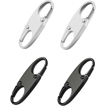 Dragkedjeklämma Stöldskydd, Dubbel Öppning Dragkedje Dragare Ersättning, Avtagbara Dragkedjekontakter Dragkedjelås-Svart 4ST[SL]