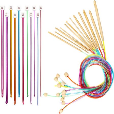 23 delar virknålar set 12 st (3-10 mm) trästickning