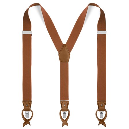 XL Brede Brune Konvertible Seler til mænd - Clip-on seler