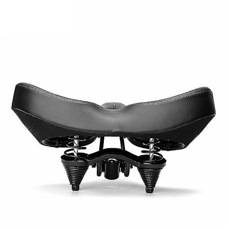 Bred sykkelsete pute for menn og kvinner med stor luftstrøm for /sykler, slitesterk lærflate sykkeldeler