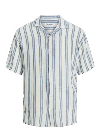 Jjeenzo Stripe Resort Shirt Ss Sn White Jack & J S