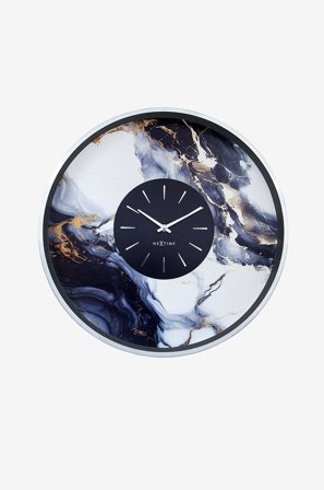 NeXtime - Vægur Marble Duo 48 cm - Hvid - Vægure og bordure - Fra Homeroom