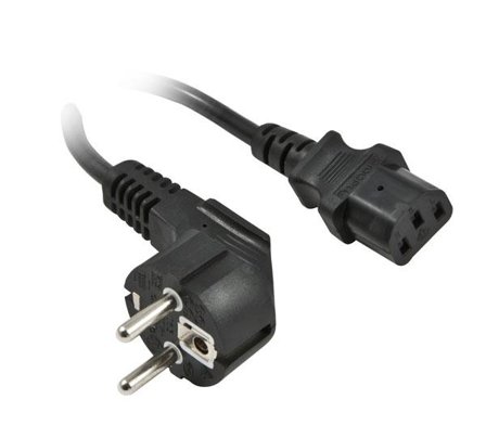 SYNERGY Netzkabel 220V Schutzkontakt CEE7(Stecker)->Kaltgeräte IEC-